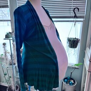 Motherhood Nursingwear Teal and black Striped Cardigan